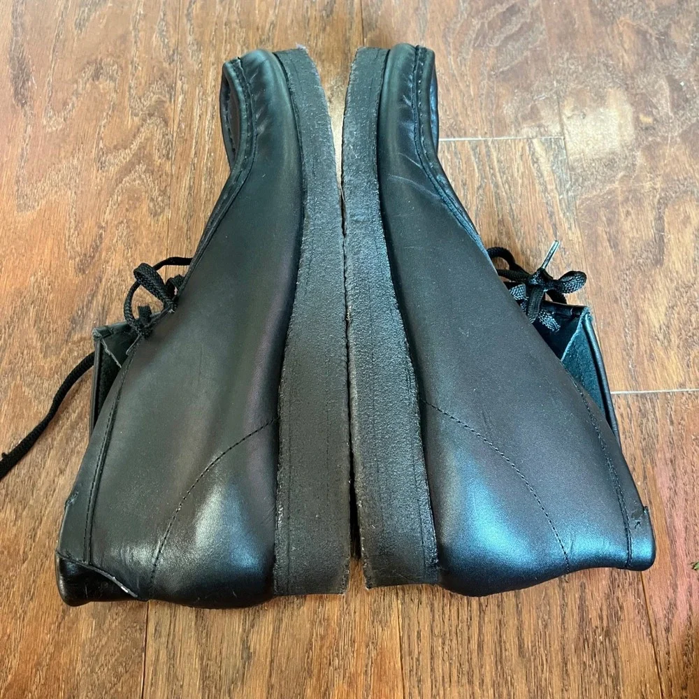 Clarks Wallabee Boot Mens Black Leather Crepe Sole 35401 Size 11M